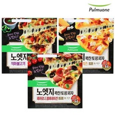 [풀무원]노엣지 꽉찬토핑 피자 3종 3판 (콤비+치즈+불고기), 단품