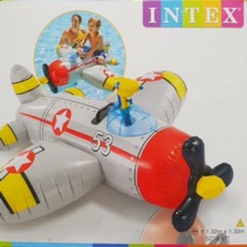 INTEX 비행기물총 파도타기 어린이 튜브 RED, 단품