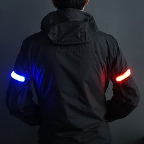 웨어스 LED 암밴드 (2개입) 자전거후미등 야간 안전등, 빨강-파랑
