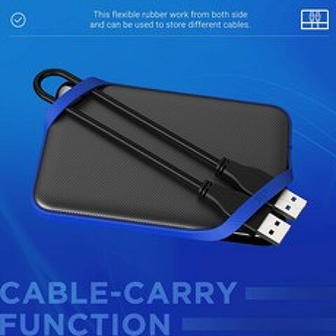 외장하드 Silicon Power 2TB USB-C USB 3.0 Rugged Game Drive Portable External Hard Drive A62 Compatible with PS4 Xbox On-B0888PHQ8Y, Blue