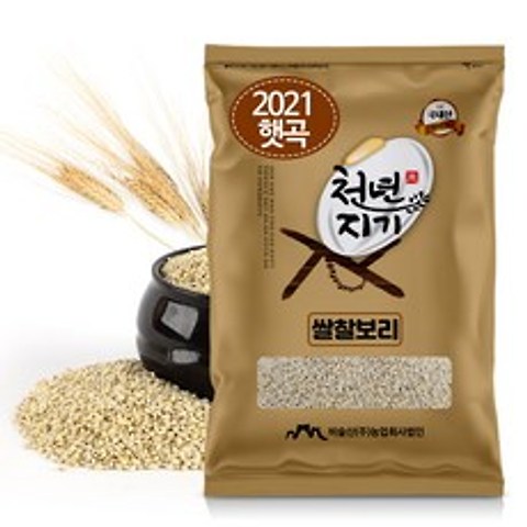 천년지기 찰보리쌀 5kg 2021년산 찹쌀보리 쌀찰보리쌀 햇보리쌀, 1포