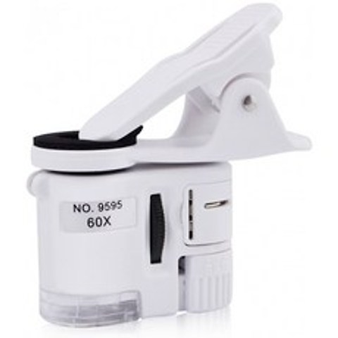 OLLGEN Universal Clip Type 60X Magnifier Loupe Mini 휴대용 UV 라이트 주얼리 돋보기 루프(클립온 마이크로 렌즈가 적용된, 단일옵션