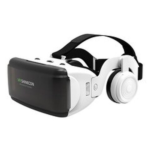 ZCD 휴대용 가상 현실 헤드셋 VR 3D 안경 고글 TV 영화 비디오 게임, 206x135x150mm, 화이트, ABS 플라스틱