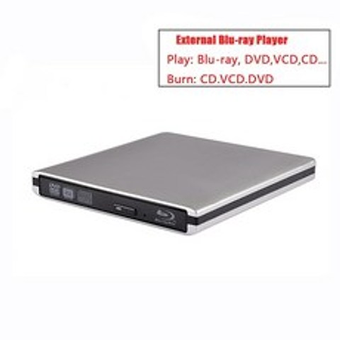외장형 Blu-Ray 버너 드라이브 USB3.0 DVD 플레이어 3D 슬림 옵티컬 드라이브 Blu-Ray Writer Reader Windows IOS 용 CD DVD 버너, 협력사, 블루 레이 플레이어
