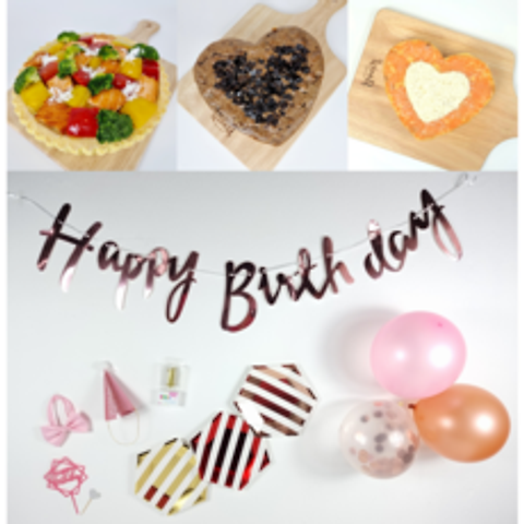 도기머기 강아지 생일파티세트 (케이크포함), 핑크세트, 고구마연어케이크
