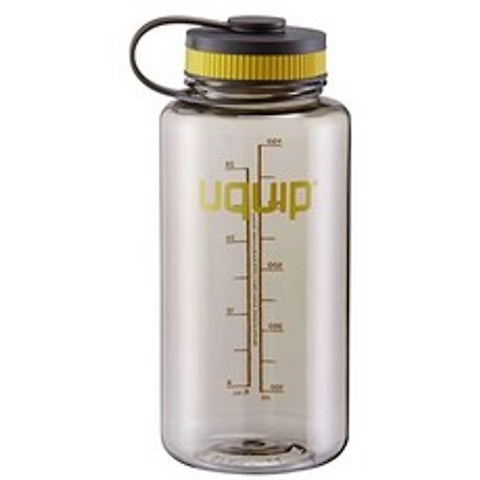 Uquip Thirsty 2.0 – Sports Drinking Bottle 1 Litre – Tritan Water Bottle BPA-Free, Grau