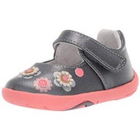 pediped Baby-Girl s Flora First Walker Shoe Pewter 21 Child EU Toddler (5.5 US), 단일옵션