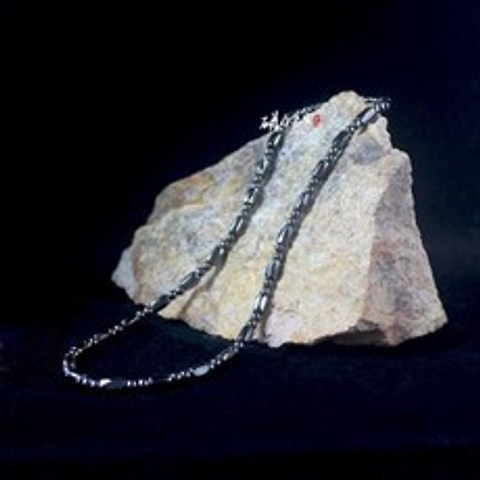 감마 게르마늄 희토류 마그네틱 목걸이 여성 건강 자석 흑담석 흑철석 커플 심플 디자, 01 블랙