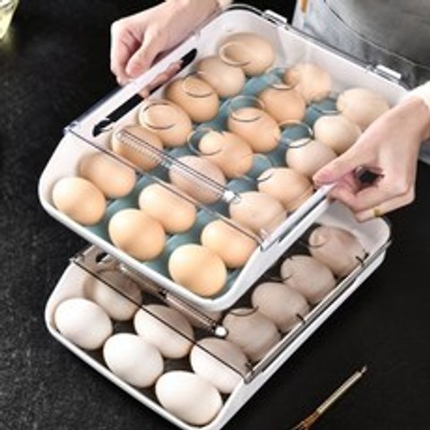 [워버플] 떼구르르 달걀 보관함 케이스 냉장고 계란 트레이 에그 보관 수납 정리함, 회색 바닥