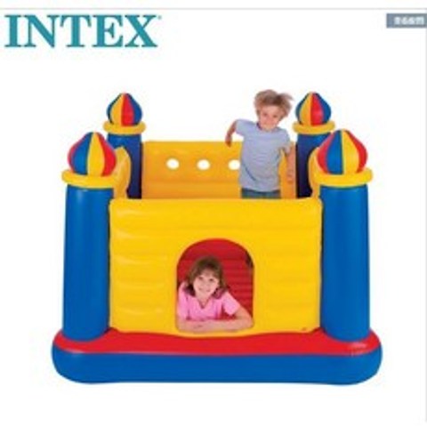 INTEX 미국 정품 가정용 에어바운스 홈 슬라이드, yellow