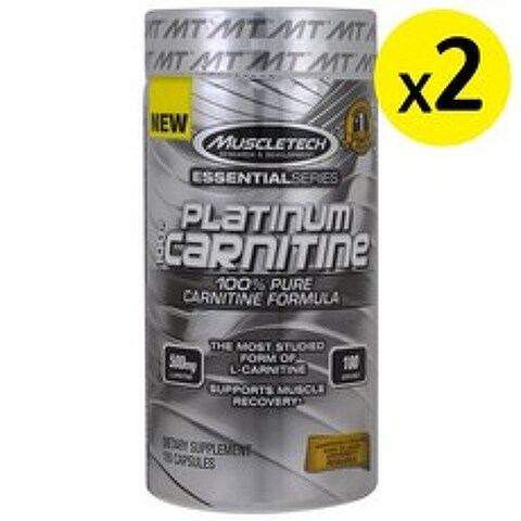 [미국직구]Muscletech Essential Series Platinum 100% Carnitine 500mg 180정 2개, 상세설명참조