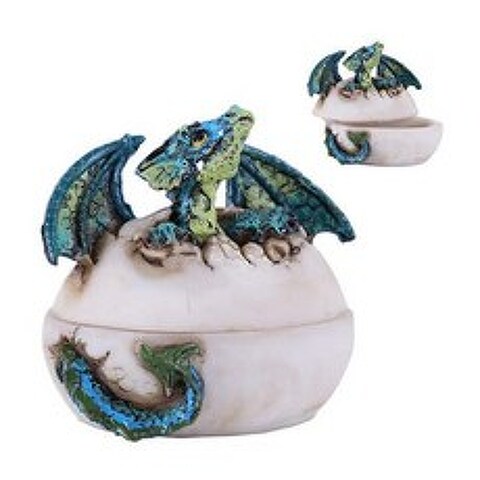 Pacific Giftware Green Baby Dragon Egg Jewelry Box Figurine Resin Hand Painted Cool, 본상품