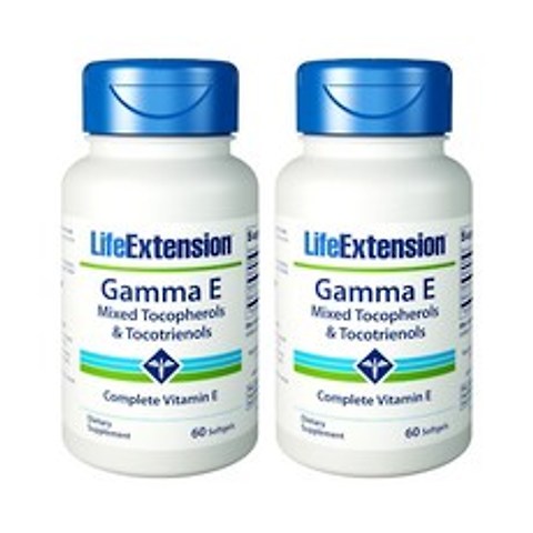 Life Extension 라이프 익스텐션 감마 E 혼합 토코페롤 토코트리에놀 60정 2팩, 단품