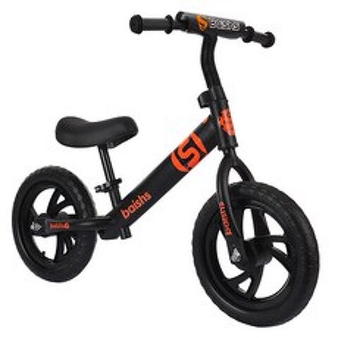어린이 밸런스 바이크/페달없는 자전거/어린이 자전거/2-6세까지 사용가능, 블랙