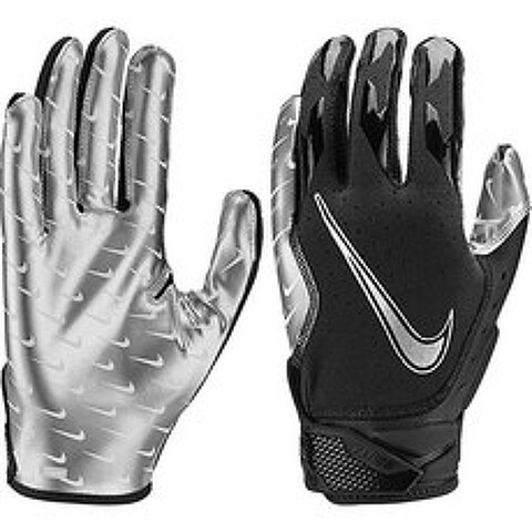 [미국] Nike Vapor Jet 6.0 - Electric Varsity Adult Football Gloves, Black/Silver