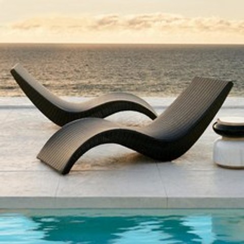 S자곡선 테라스 의자 호텔 리조트 펜션 야외 수영장 해수욕장 침대 썬베드 일광욕, 럭셔리 알루미늄 구조