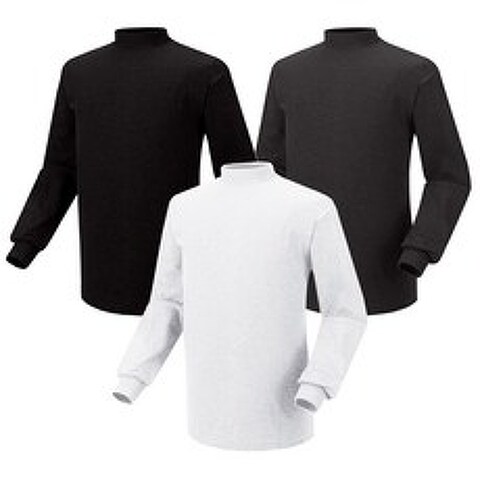 1+1 록꾸 [프리미엄] 터틀넥 목폴라 소프트 양면 이너 티셔츠 슬림핏 남자 스타일간지