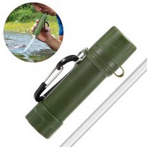 야외 물 필터 짚 물 여과 시스템 비상 준비를위한 정수기 캠핑 여행 배낭 여행|안전 & 생존 장비|, 1개, 단일