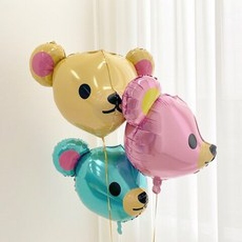 생일 풍선 파티 용품 쿠마 곰돌이 대형 헬륨 벌룬 축하 이벤트 소품, 핑크