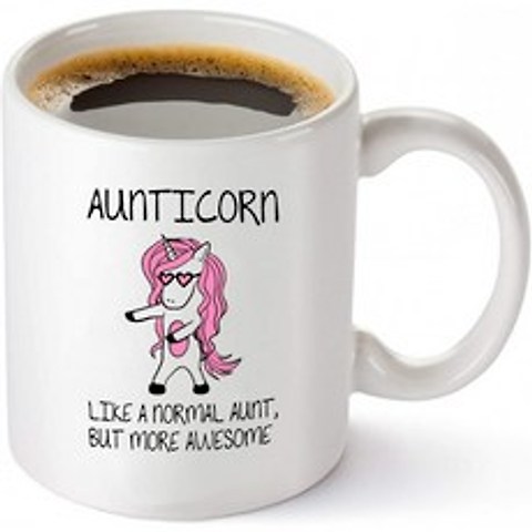Aunticorn Funny Coffee Mug – Niece 또는 Nephew의 Aunt Ever 선물 – 생일 또는 어머니의 날 아이디어-11 온스 티 컵 화이트, 단일옵션