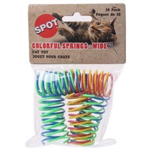 에띠컬펫 스팟 컬러풀 스프링-와이드 고양이 장난감, 혼합 색상, 10개입