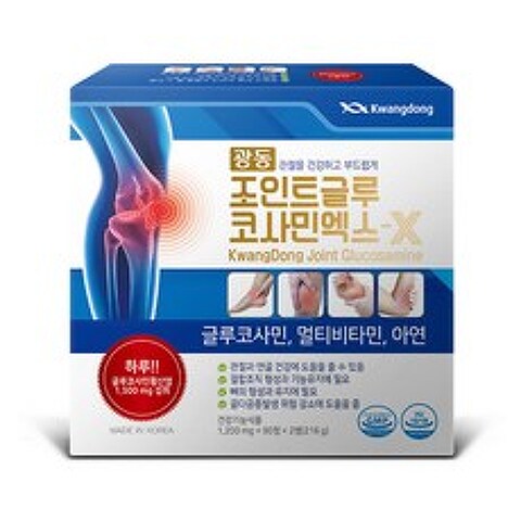 광동 조인트 글루코사민엑스-X 3개월분 MSM 연골 무릎 관절 영양제, 1개, 216g