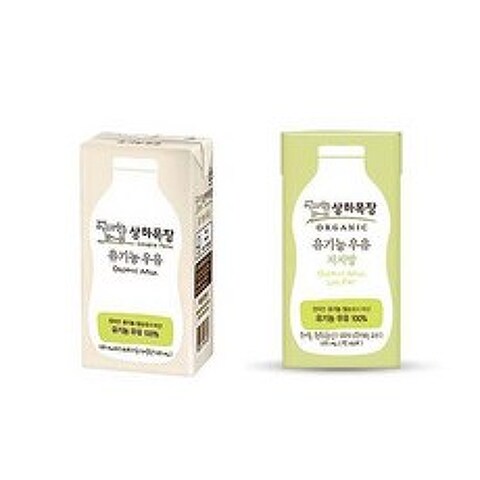 상하목장 유기농우유190mlx24팩 + 유기농우유 저지방 200mlx24팩(총48팩)