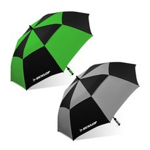 던롭 골프우산 62인치 자동 방수코팅 자외선 차단 필드용 골프용품 대형우산 장우산, BLACK / GREY