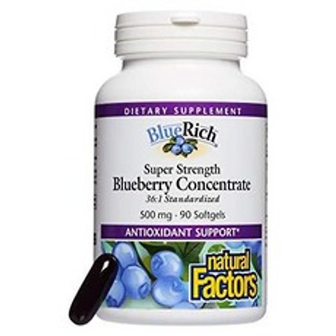 FYH Natural Factors BlueRich Blueberry 500mg 90정, One Color_90 Count Pack of 1, One Color_90 Count Pack of 1, 상세 설명 참조0