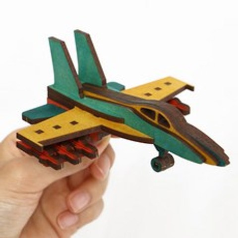 [마리모아] 전투기 DIY 세트 군용기 나무 비행기 조립 키트 만들기 장난감 입체 모형 색칠 방과후 수업 프라모델 완구 패키지 목재 우드 아트 초등학교 중학교 고등학교, 미니어처 (전투기)1set