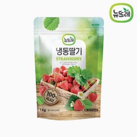 뉴뜨레 국산 냉동 딸기 홀 1kg x 5봉(무가당), 5봉