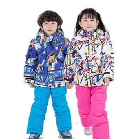 어린이 스키 정장 어린이 방수 따뜻한 양털 소녀와 소년 스노우 재킷과 바지 겨울 스키와 스노우 보드 의류 아동|스노보드 세트|