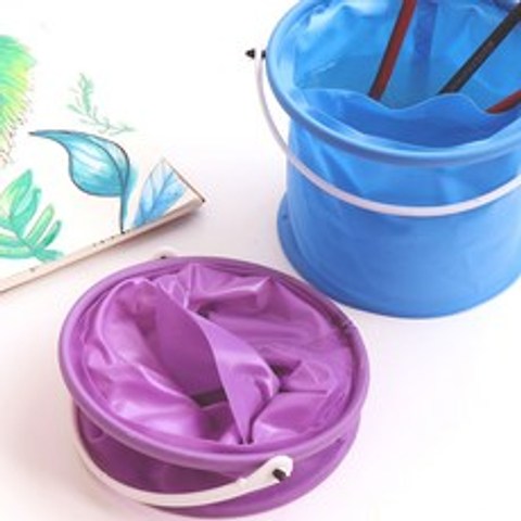 바오바론 접이식 물통 붓통 미술 준비물 물감 휴대 용이 그림 채색 칠 그리기 도구, 색상랜덤