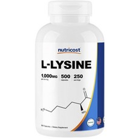 뉴트리코스트 L-리신 1000mg 캡슐 글루텐 프리, 500개입, 1개