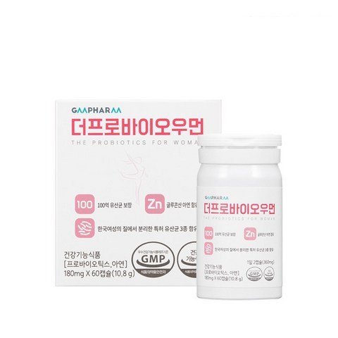 지엠팜 더프로바이오우먼 유산균 영양제, 60정, 1개