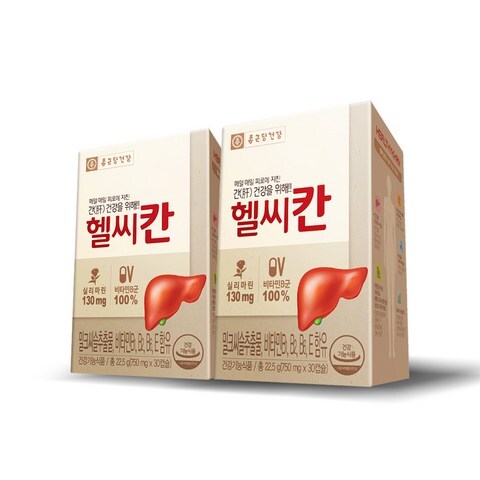 종근당건강 헬씨칸 밀크씨슬 영양제 30정, 2개