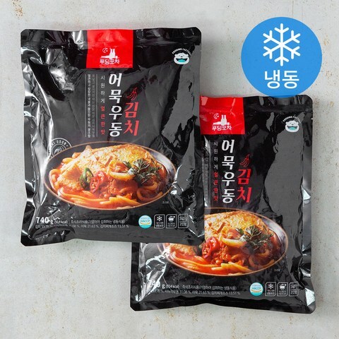 푸딩팩토리 김치 어묵우동 (냉동), 740g, 2개