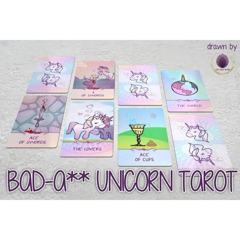 정품 국내배송 베이비 유니콘 귀여운 예쁜 유니크 특이한 타로 오라클 카드 baby unicorns tarot deck