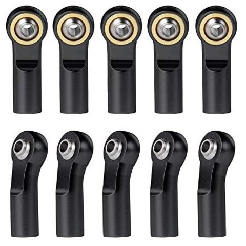 AXspeed 10pcs set M3 Link Tie Rod End Metal Ball Joint Head for 110 RC Crawler Car Boat (Black), One Color_Black, One Color, 상세 설명 참조0