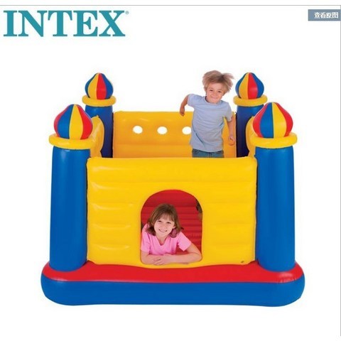 INTEX 미국 정품 가정용 에어바운스 홈 슬라이드, yellow