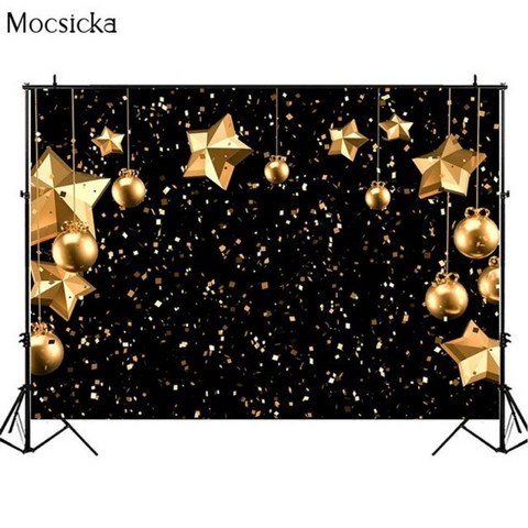 Mocsicka Fondo de fiesta de graduación Fondo de fotografía de estrellas brillantes confeti suministr, ThinVinyl 125x100cm, 스타일 1
