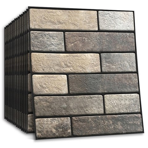 셀프 접착 3D 벽돌 벽지 껍질과 스틱 타일 욕실 주방 거실 홈 인테리어에 대한 가짜 거품 벽 패널|벽지|, 1개, 20 Pcs Set