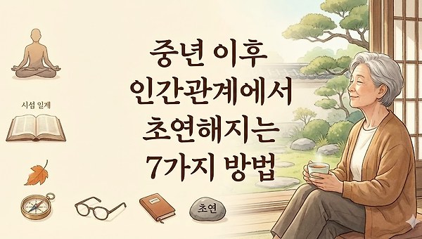 중년 이후 인간관계에서 초연해지는 7가지 방법