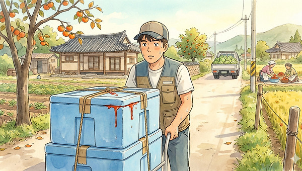 피 흘리는 김치와 붕대를 감는 나