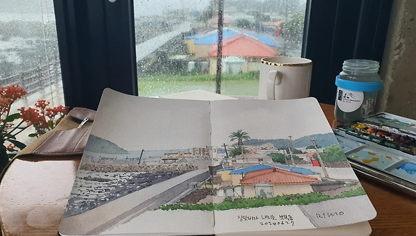 비 오는 보목동