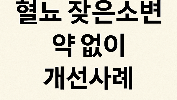 갑작혈뇨잦은소변 방광염증상 약없이 셀프대처 현명완치사례