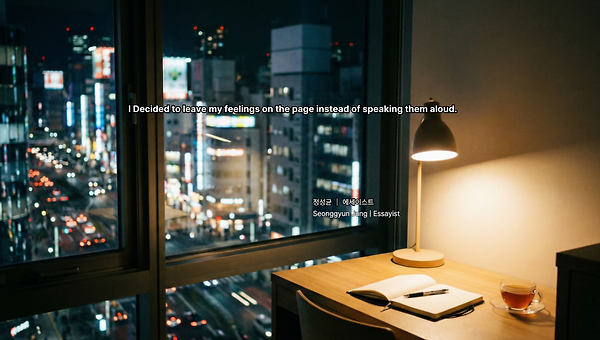 기분을 말로 떠들지 않고 글로 남기기로 했다