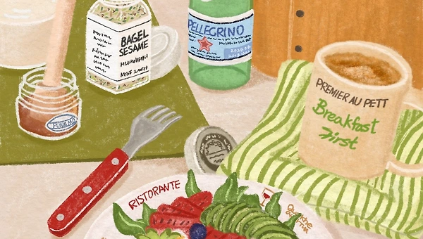 아침 브런치 일러스트