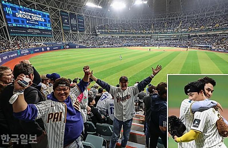 [오늘의 1면 사진] MLB 월드투어 개막전···고척돔 '별들의 전쟁' 빛났다