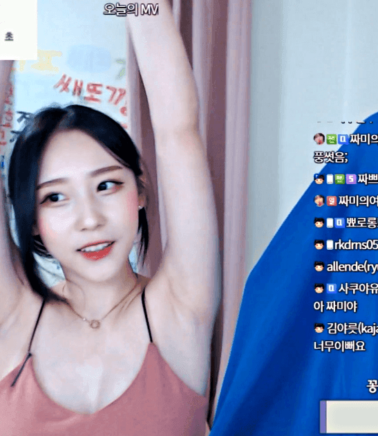 겨드랑이 자랑하는 00년생 BJ 짜미 - 디쁠
